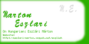marton eszlari business card